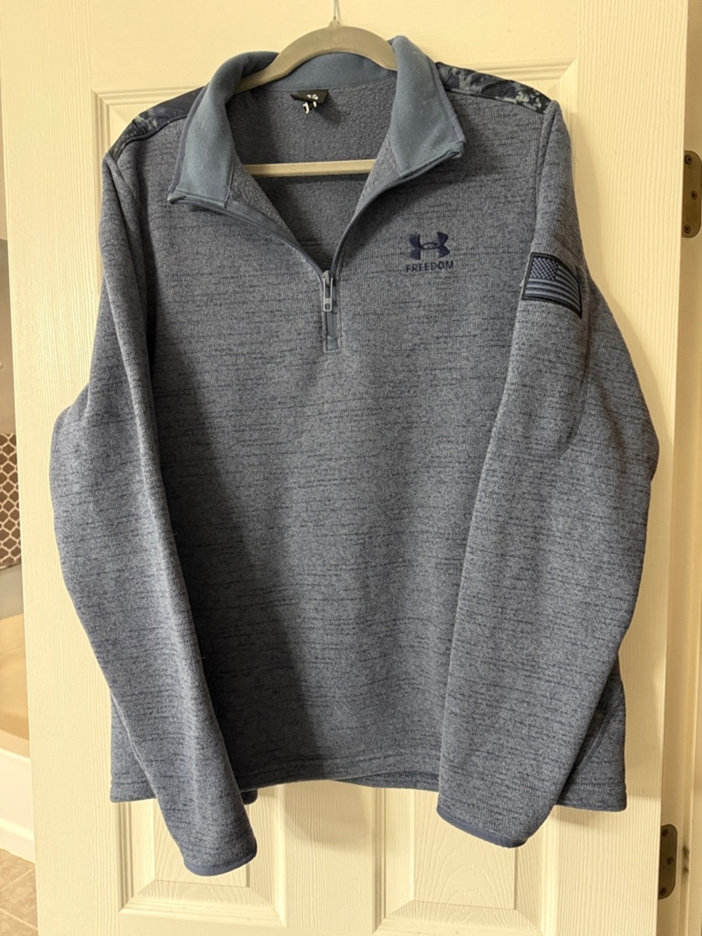 Under Armour Heathered Slate Blue Half-Zip Pullover